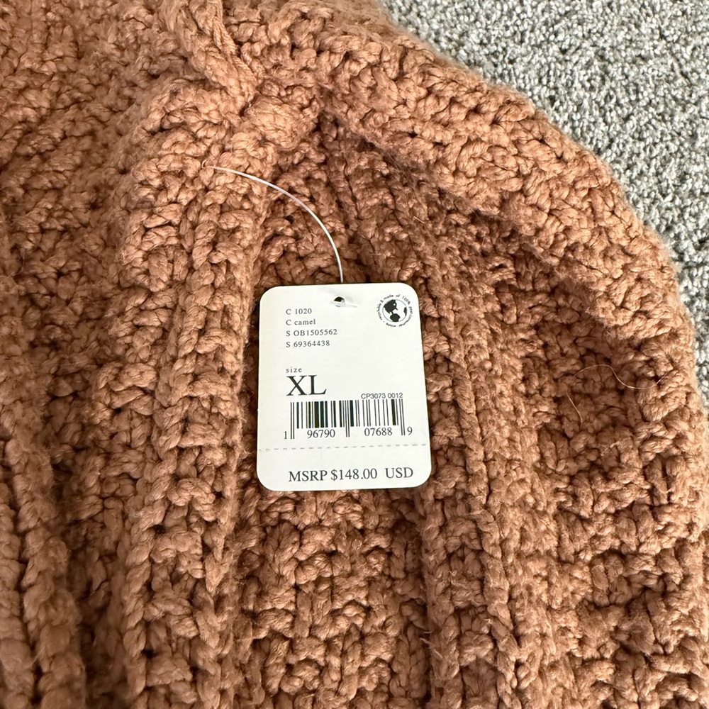 NWT Free People Cutting Edge Solid Cable-Knit Swe… - image 7